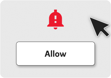 Animated gif showing a cursor clicking on the 'Allow' button in the browser prompt