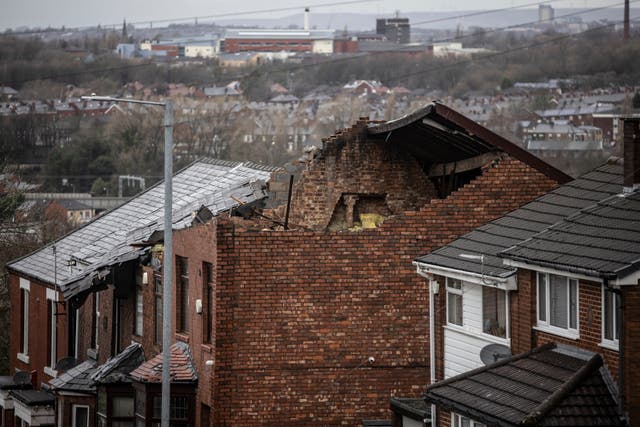 <p>Damage caused to a property from a tornado in Stalybridge, Greater Manchester  earlier this week </p>