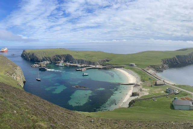 A spur cable, which comes off a 68-mile-long subsea cable between Shetland and the Orkney Islands, was used to connect Fair Isle (Openreach/PA)