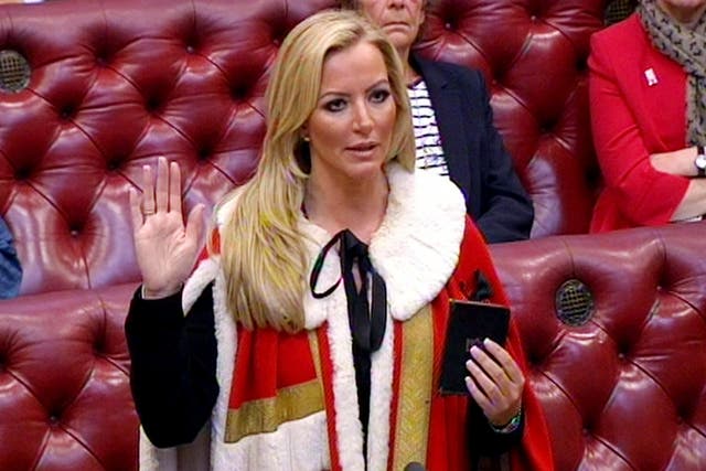 <p>Entrepreneur Michelle Mone is admitted to the House of Lords as Baroness Mone of Mayfair, after being made a Tory peer.</p>