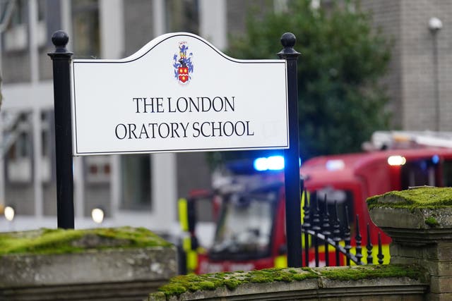<p>Fire engines at the school in Fulham, west London (James Manning/PA)</p>