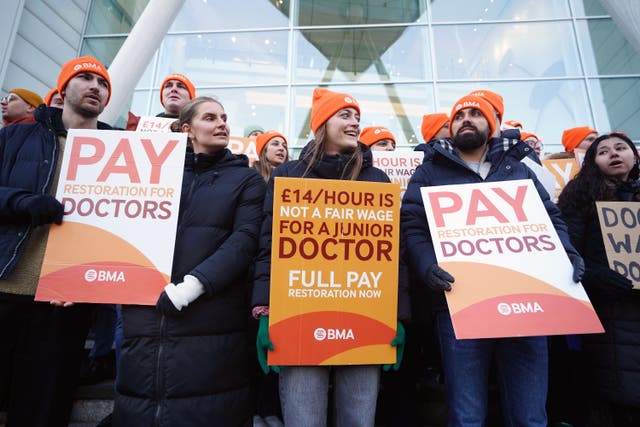 <p>Junior doctors in England are preparing for the longest strike in NHS history from January 3 (James Manning/PA)</p>
