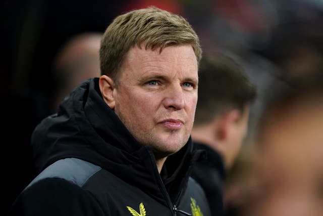 Newcastle head coach Eddie Howe has not given up hope of another top-four finish (Mike Egerton/PA)
