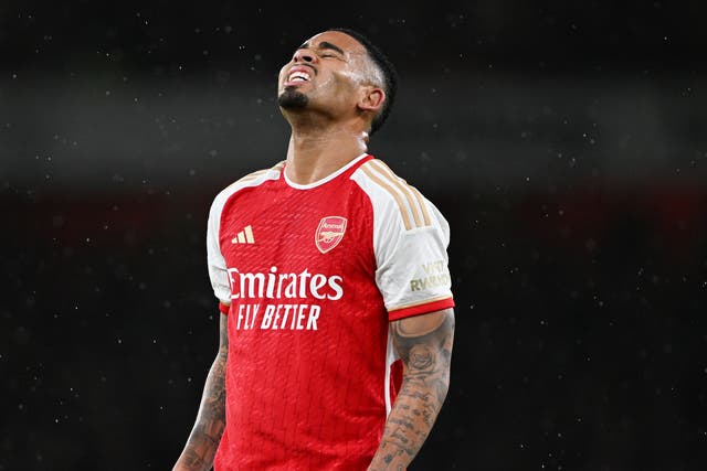 <p>Gabriel Jesus missed a number of good chances for Arsenal </p>