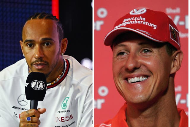 <p>Lewis Hamilton has given a glowing tribute to Michael Schumacher in a new documentary </p>