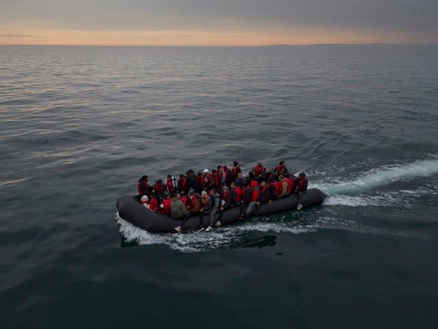 <p>File photo of small boat crossing in August</p>