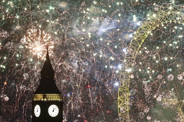 <p>A total of 12,000 fireworks were used in the huge display in the centre of London</p>