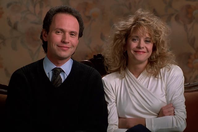 <p>Met cute: Billy Crystal’s Harry and Meg Ryan’s Sally discuss how they met and fell in love in the classic romcom ‘When Harry Met Sally’</p>